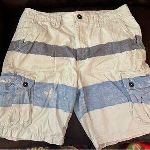 American Eagle Outfitters Blue and White Cargo Shorts